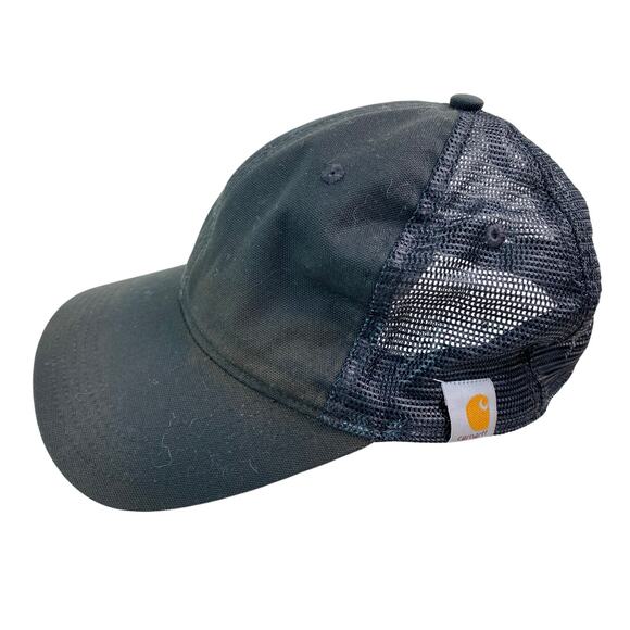 Carhartt One Size Black Mesh Adjustable Snapback Trucker Baseball Hat - Picture 1 of 7